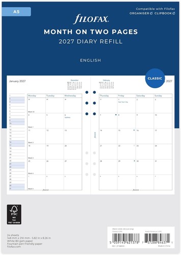 Filofax 2027 size - 2027, a5